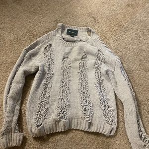 Gray Sweater With Cute Rips